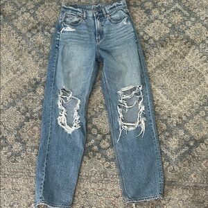 Distressed Blue Jeans